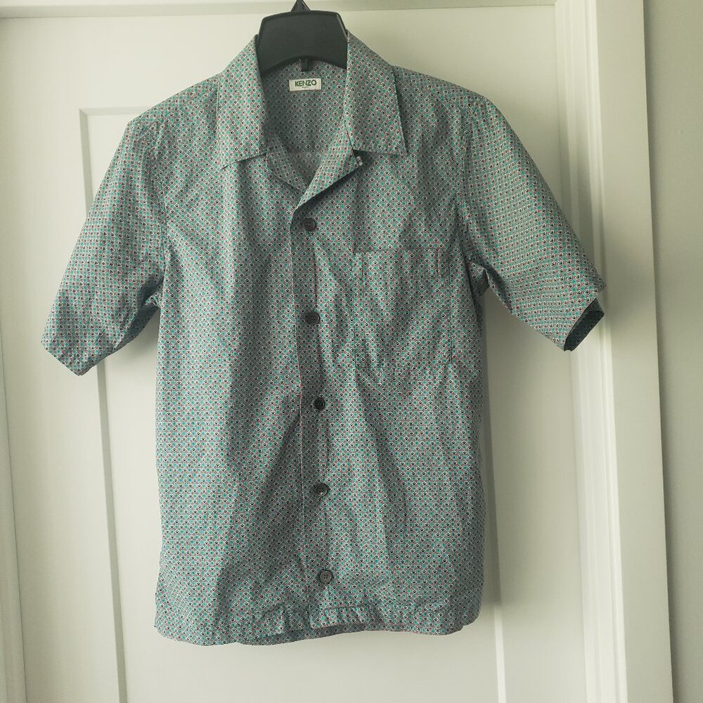 KENZO TIGER FOUR SQUARE PRINT SHORT SLEEVE SHIRT SIZE M